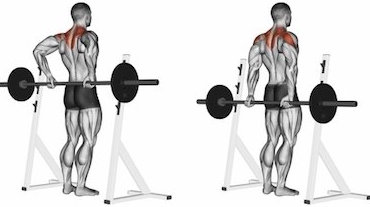 Behind-the-back barbell shrugs